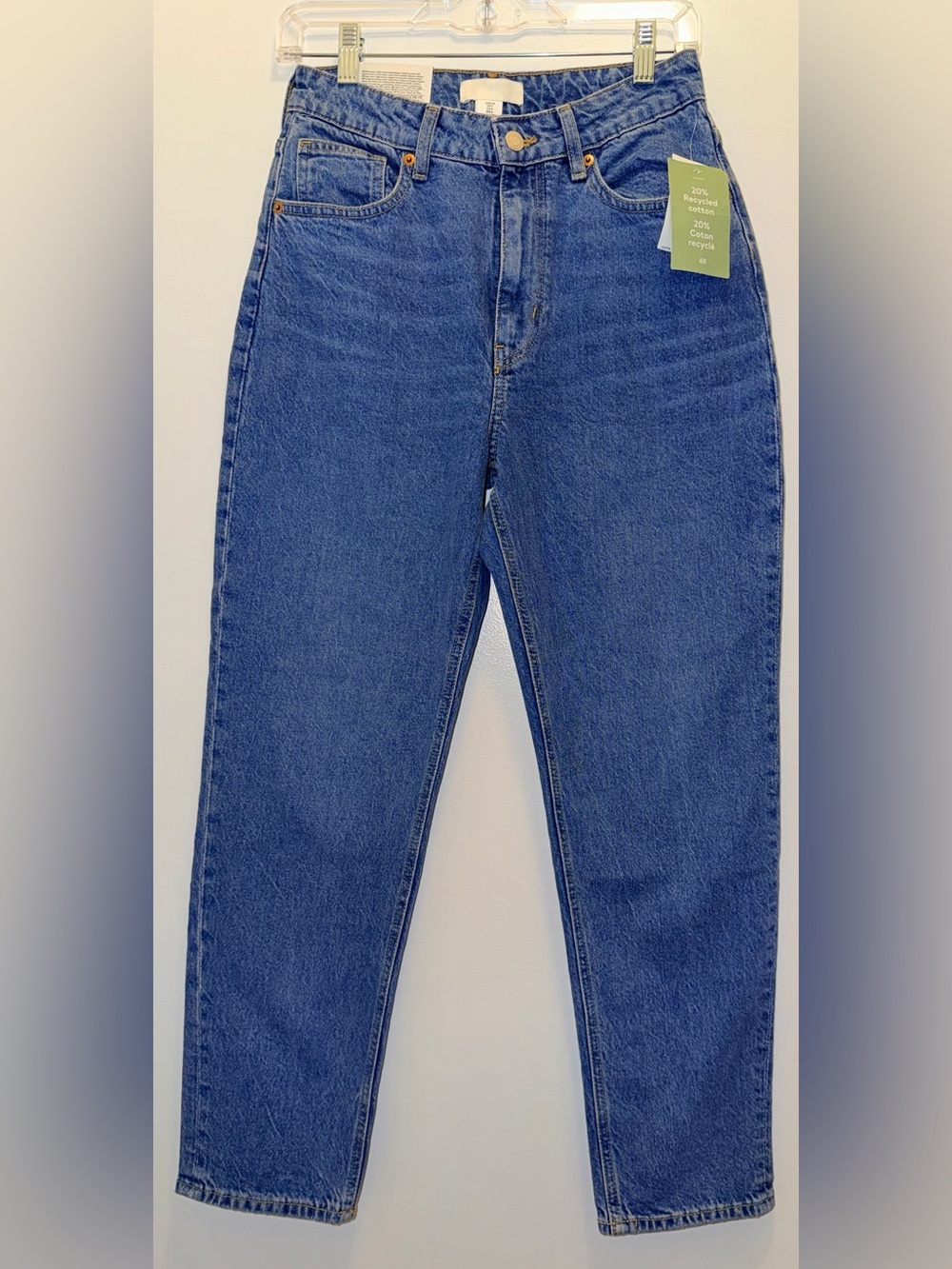 H&M Jeans Women’s 6 Medium Wash High-Rise Straight Leg 90s Mom Jeans NWT